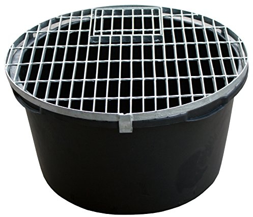 Abdeckgitter verzinkt + PE Becken D=66 cm bis 250 kg | Gitter Becken für Wasserspiel | Abdeckung für Becken | Springbrunnenbecken mit Abdeckung für Rundbecken | Brunnenbecken-Gitter | Mörtelkübel