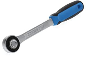 GEDORE Carraca de cuadradillo, Para 1/2 pulgada, Accionamiento 12,5 mm, Ángulo de retorno de 7,5°, Con cuadradillo pasante, Mango de dos componentes, 1993 Z-94