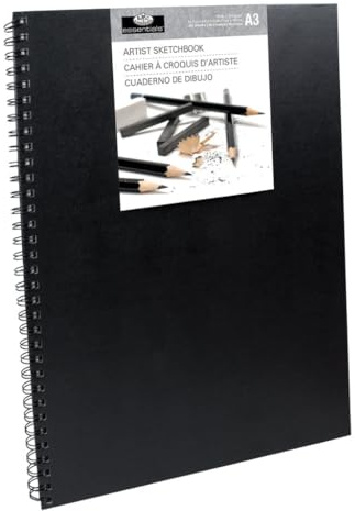 Royal & Langnickel A3 Hardback Sketch Book, Black