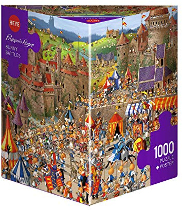 Heye HY29920 Bunny Battles, Francois Ruyer Puzzle, Brown, 1000, 50 x 70 cm