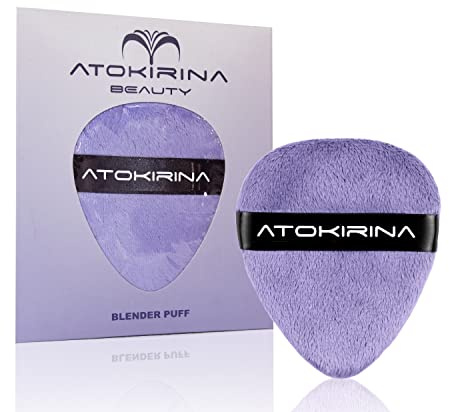 ATOKIRINA Blender ONE Puff, violet, polyester – Éponge de maquillage hypoallergénique pour produits liquides, crémeux, en poudre, ovale, 1 dans un emballage