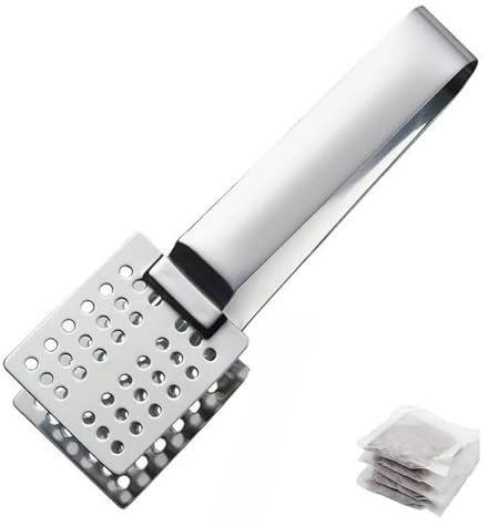 Tea Bag Squeezer, Stainless Steel Tea Bag Holder, Effective Tea Tool for Easy Extraction, Tea Bag Strainer Clip, Tea Bag Tongs for Gripping Ice Cubes Tea Bags (15cm)