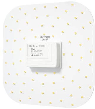 Bonlux GR10q 4 Pin LED Bulb 18W Replace CFL 28W-36W GR10q Fitting Cap 2D Square Compact Fluorescent Lamp Energy-Saving Light Bulb Neutral White 4000K for Ceiling Lighting Fixtures, No Ballast Needed