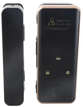 KIMISS Serratura di Sicurezza per Porte in Vetro Intelligente, Blocco della Password per Impronte Digitali per l'home Office, Accesso Alla Porta Senza Chiave con Funzione di Frequenza