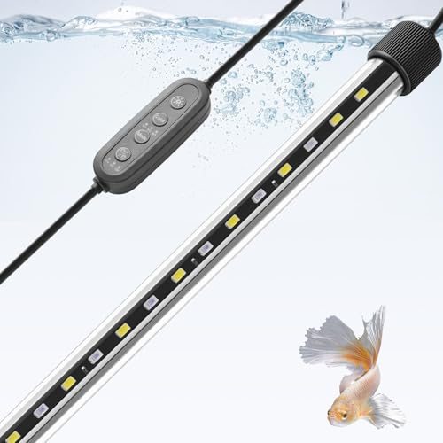 FEDOUR 58CM Submersible Aquarium LED Light, 24/7 Mode Fish Tank Light with Timer&10-Level Brightness, 3 Colors & 3 Lighting Modes Light for 60-90cm Fish Tanks