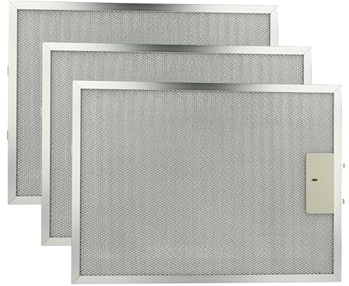 vhbw 3x filtro anti-grasso compatibile con Juno JDK 4535 E 94212274800, JDK 4235 E 94212274600 cappa da cucina - 38 x 28,3 x 0,9 cm, metallo