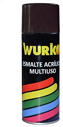 Wurko - Spray Pintura Esmalte Acrílica Marrón, Bote 400 ml
