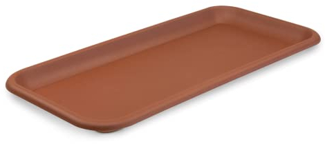 MePla Blumentopf-Untersetzer für Pflanzentrog - länglicher Kunststoff-Unterteller - wetterfestes Pflanzgefäß - UV-beständig - 97x41 cm - Terracotta