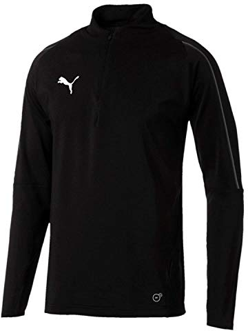 Puma Men Final Training 1/4 Zip Top Track Jacket - Black/Asphalt, Small