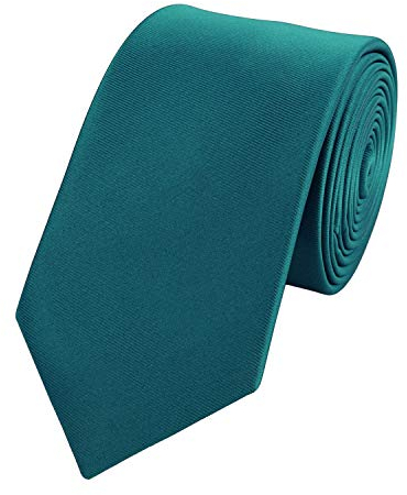 Fabio Farini - einfarbige elegante Unicolor Krawatten für Herren - 6cm/8cm zur Auswahl Grün Petrol Schmal (6cm)