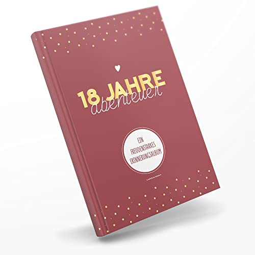 Erinnerungsalbum groß zum Ausfüllen in hochwertigem Hardcover Einband im A4 Format (21x29,7cm) - Deine ersten 18 Jahre - 208 Seiten viel Platz für schöne Erinnerungen - von Sophies Kartenwelt