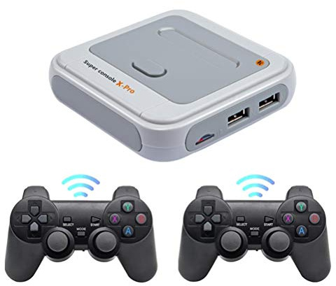 Kangmeile Super Console X Pro retro arkadspelskonsol, 4K trådlöst HDMI wifi minispel med över 3 0 000 spel, retro spelkonsol med joystick S905X 2PC trådlöst chip, dubbelt system i