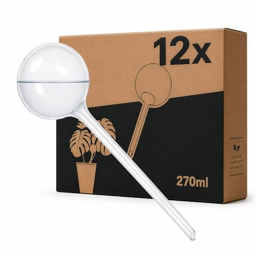 Minismus Bewässerungskugel XL für Pflanzen - Automatisches Bewässerungssystem - Gießkugeln Selbstbewässerung - Wasserspeicher für Pflanzen - Wasserspender Pflanzen Bewässerung (12, 270mL)