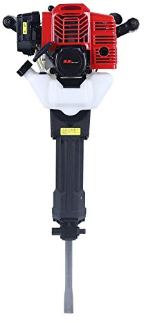52CC 2-Takt Benzin Abbruchhammer, 1,9 KW 44mm Meißelhammer mit Schlaghammer, Einzylinder Handzugstart mit 2 Bohrer für Hochbau, Straßenbau-Projekt