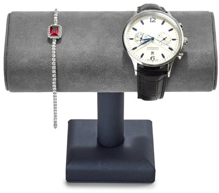 Papten Il Portagioie Grigio Scuro È Adatto Per Esporre Bracciali, Orologi E Braccialetti. È Realizzato in Pelle E Velluto E Può Essere Utilizzato Per Esporre Gioielli.