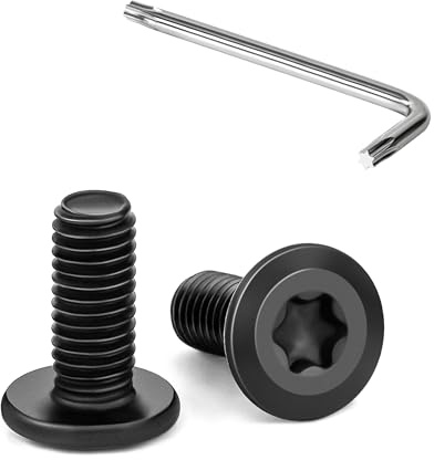 Tunejoy 20 st svarta torx platthuvudskruvar M5 x 12 mm sexkantsskruv bultar i rostfritt stål A2 V2A möbelbultar med T25 skiftnycklar full gänga