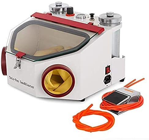 ZHJOPP Double Pen Fine Sandblasting Machine, Dental Laboratory Sandblasting Machine, Large Field Of View Window Sandblasting Machine, Professional Equipment
