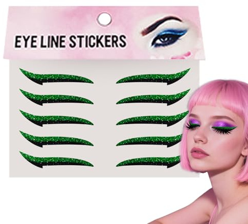 JINGLING Adesivi Eye Liner - Patch per palpebre ciglia - 10 adesivi per trucco occhi resistenti all'acqua, strisce a lunga tenuta, per donne