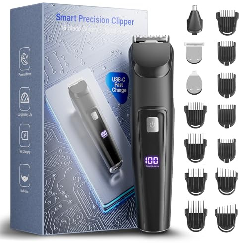 Beard Trimmer for Men, All-in-One Electric Razor & Hair Clipper, Waterproof Cordless Mustache Grooming Kit, Rechargeable Beard Hair Nose Ear & Body Trimmer, Face Shaver, Gifts for Men Husband Father