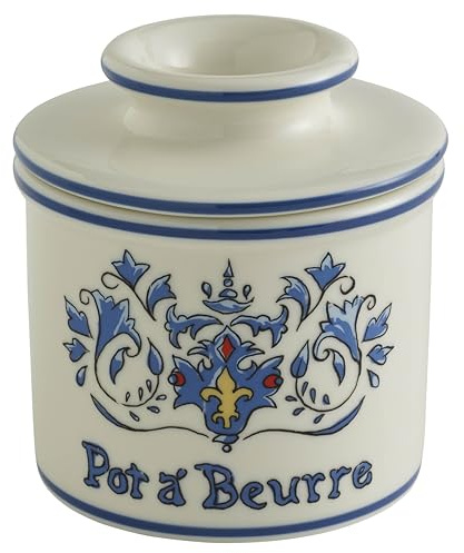Butter Bell – The Original Art Nouveau French Butter Crock by L Tremain, Water Seal Ceramic Butter Keeper for Countertop, Keeps Butter Fresh & Spreadable Without Refrigeration
