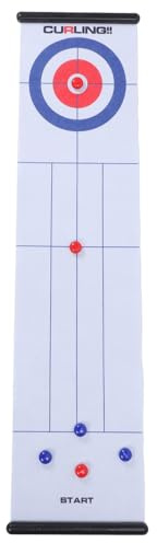 Generic Tisch-Curling-Spiel, Interaktives, Großes Matten-Kompakt-Roll-Up-Familienspiel, Tragbares Design, Eltern-Kind-Interaktion, Geeignet für Drinnen und Draußen