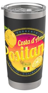 Limone Positano Costa d'Amalfi Italia Costiera Amalfitana Bicchiere termico in acciaio inox doppia parete