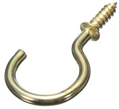 Star Pack Set of 15 Brass Plated Screw In Cup Hooks 32mm (1.1/4)