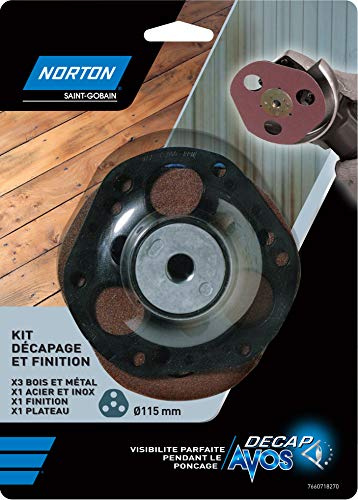 Kit 1 Winkelschleifer Norton Avos Tablett mit 5 Scheiben Durchmesser 115 mm verschiedene Körnungen