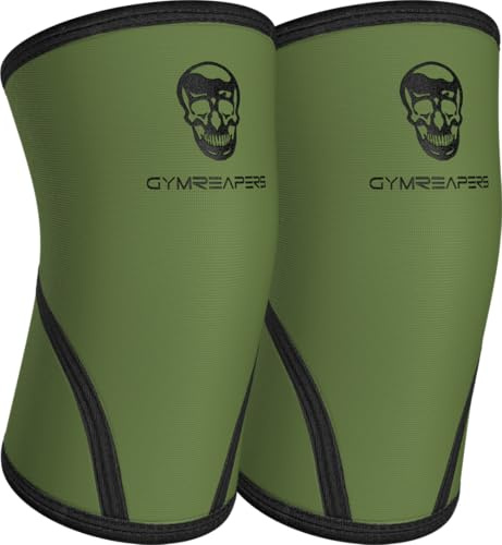 Gymreapers Ellenbogenbandagen (1 Paar) – Unterstützung, Kompression für Powerlifting, Gewichtheben, Bank, Sehnenentzündung – 5 mm Neoprenhülle (Militärgrün/Schwarz, Medium)