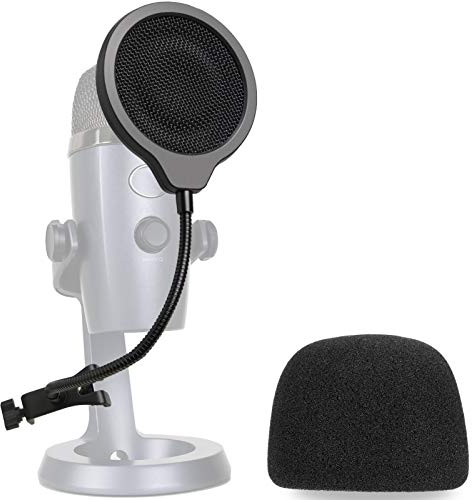 Yeti Nano Mic Pop Filter with Foam Winscreen - 4 Inch 3 Layers Mic Wind Pop Screen Mask Shield and Foam Wind Cover For Blue Yeti Nano Mic to Improve Sound Quality by YOUSHARES