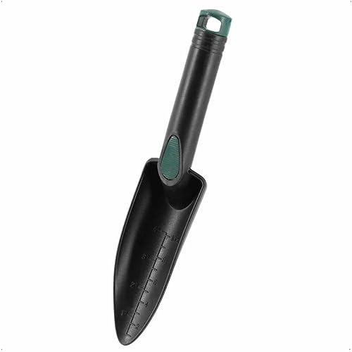 Rekord Pflanzkelle (Kunststoff) Länge 29 cm mit Tiefenmarkierungen, gummierter Daumenmulde & Aufhängeloch, Gartenkelle, Blumenkelle, Pflanzschaufel, Blumenschaufel, Handschaufel