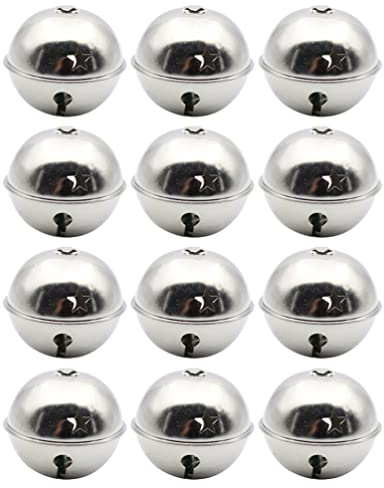 Artibetter 12 Uds. De Cascabeles de Plata Cascabeles Artesanales de Navidad a Granel Cascabeles DIY para Decoración de Festivales de Navidad Decoración del Hogar 50Mm