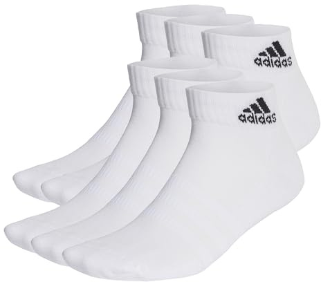 adidas Unisex adulto Cushioned Sportswear Ankle Socks 6 Pairs, White/Black, 40-42