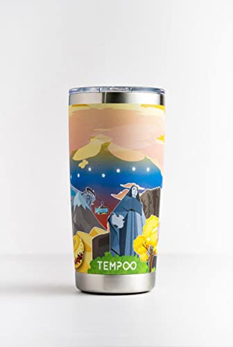 Tempo Bottle Vaso de viaje taza botella termo termico conserva frio calor cafe agua tapa sin fuga antiderrame diseño Venezuela 20 onzas