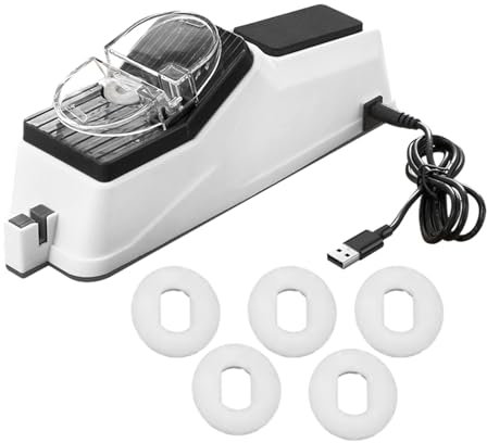Duqulle Aiguiseur De Couteaux Électrique, Système D'affûtage De Couteaux Professionnel avec Couvercle De Protection, Affûtage Et Polissage Rapides en 5 Secondes, Faible Bruit