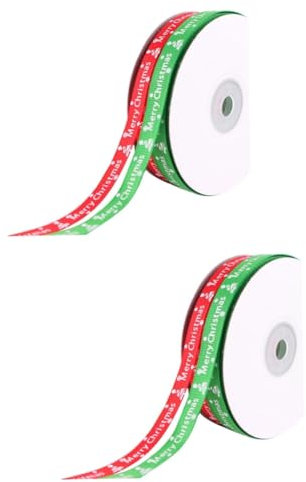 DIYEAH 2st Geschenkverpackungsband Goldene Kurze Halskette Retro-dekor Weihnachtsbaumschleifen Rotes Satinband Feiertagssatinband Weihnachten Backband Spitzenband Krawatte Geschenkbox