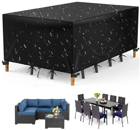 Zhadongli Art Abdeckung Gartenmöbel Winterfest 280x150x75cm Schutzhülle für Gartenmöbel, Winddicht, Anti-UV, Staubdicht 420D Oxford Gewebe Gartenmöbel Abdeckung für Outdoor Sofa Tisch Möbelsets
