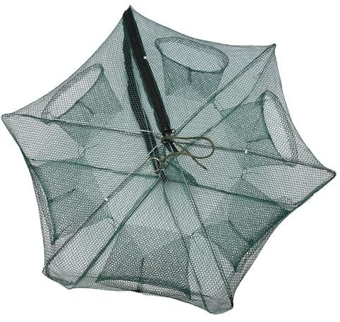 Filet de Pêche Piège Pliable en Nylon, Piège à Poisson pour Attraper du Homard, de L'éperlan, des Ménés, des Crevettes et des écrevisses (6 Eh Bien)