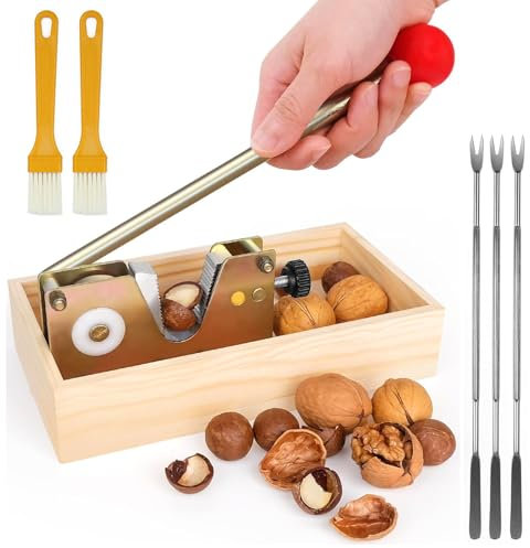 LOEPENLE Walnussknacker Nussknacker,Nussknacker Walnüsse,Nut-Cracker mit Hebel-Funktion,Blume Nussknacker Nusszange,Walnussknacker grönverstellbar,Walnuss Zange,Edelstahl Nüsse Nussknacker