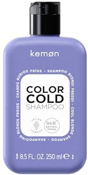 Kemon - Color Cold Shampoo Per Capelli Colorati, Decolorati O Mechati, Adatto Ai Biondi Freddi, Effetto Anti-Giallo, Ideale Per Un Colore Uniforme E Naturale, 250 ml