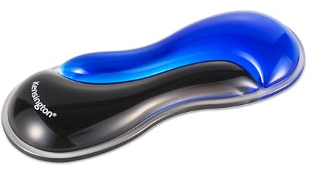 Kensington Slim Duo Gel Maus und Trackball Handgelenkstütze, Mauspad mit Gelkissen, ergonomischer Komfort, für flache PC-Mäuse und Trackballs, 192 x 72 x 22 mm, Schwarz Blau, K62439WW