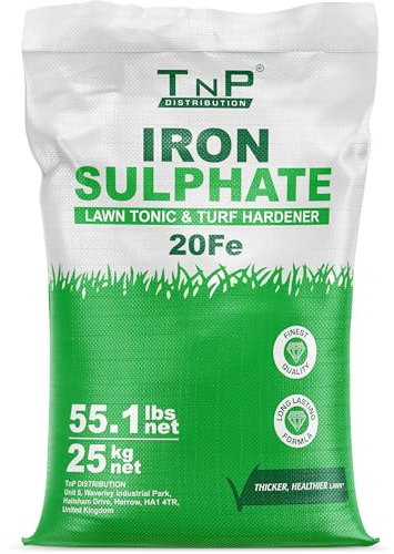 Iron Sulphate Powder Concentrate Pure Lawn Tonic Fertiliser Grass Greener Ferrous Sulphate of Iron Lawn Conditioner and Turf Hardener Dry Powder Soluble in Water by Pure Source Nutrition (25kg)