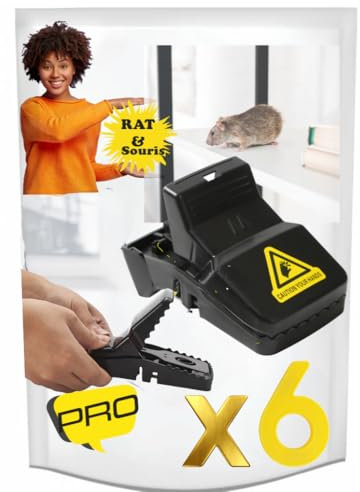 Piège à Souris (boîte de 6) Puissant et Efficace, Dératisation Rapide, Attrape Mulots, Tapette pour Mort Instantanée des Rongeurs, Interieur et Exterieur pour Cuisine, Entrepôt,Jardin,Bureaux