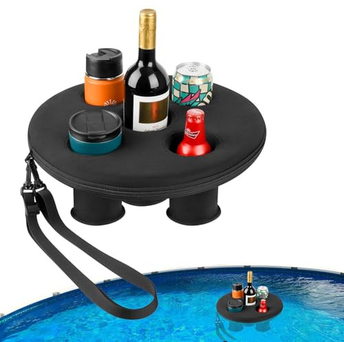 Générique Flytande Dryckeshållare Tray, 5 Hål Flytande Dryck, Pool, Spa, Bedårande Uppblåsbar Flytande Pooltillbehör För Fester, Vatten Kul Och Avkoppling, Hot Tub