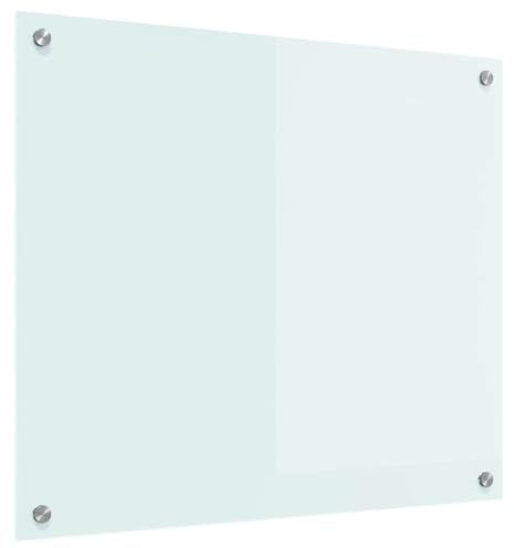 vidaXL Küchenrückwand Weiß 70 x 60 cm Gehärtetes Glas, Moderner, stabiler Küchenoberflächen-Style: Hitzebeständige Glasrückwand für coole Upgrades und modernen Flair
