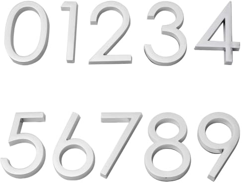 OATIPHO 10 Pezzi Numeri Adesivi 0-9 in Plastica ABS Superficie Placcata 58X36 CM Autoadesivi per Cassette Postali e Porte Resistenti e Facili da Applicare su Superfici Lisce