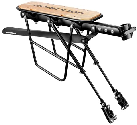 ROCKBROS Cykelhållare med stänkskydd, justerbart bakre bagageutrymme i aluminium, snabbmontering utan borrning, cykelhållare för stadscyklar, MTB, trekking