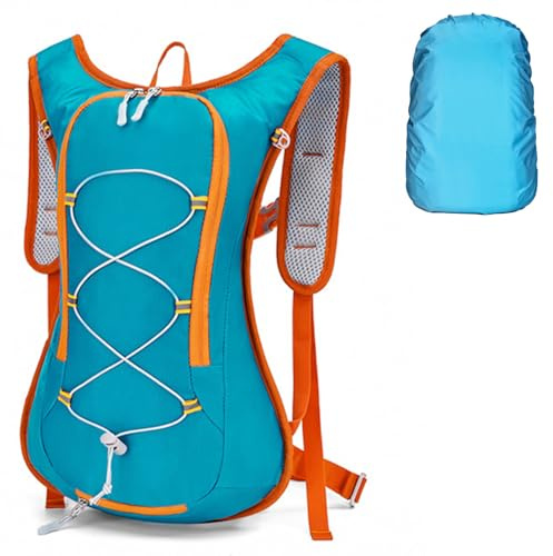 Zimoer 7L Mochila de Ciclismo Ligero Trail Running Pequeña Mochila de Bicicleta con Protector de Lluvia y Funda para Casco Deportes al Aire Libre Ciclismo Camping Distancia Corta Senderismo (azul)