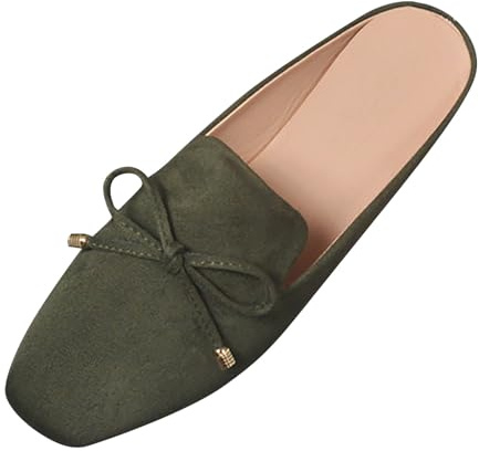 Sandales Plates Femme nouées à nœud Papillon, Semelle Souple antidérapante en Caoutchouc, Tige en Cuir synthétique Doux, parfaites pour Les Sorties printanières et Estivales, Pointures du 31 au 39
