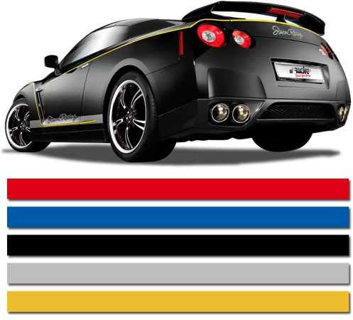 AUTO-STYLE Universelle Selbstklebende Pin-Stripe AutoStripe Cool200 - Schwarz - 6mm x 975cm